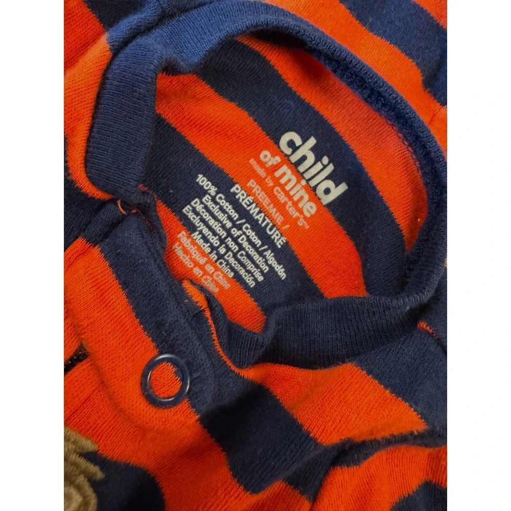 Carters Child Of Mine‎ Preemie Baby Boy Sleeper Outfit Romper Lion Stripe Reborn